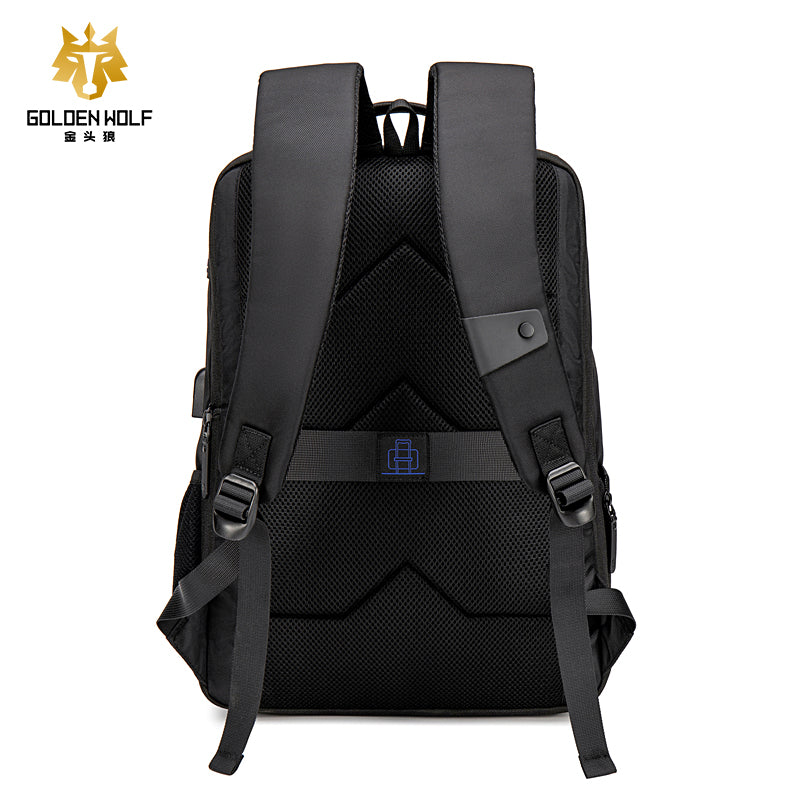 Artic Hunter Golden Wolf Shoulder Daypack Water Resistant 17-inch Expandable Laptop Backpack with Built in USB port and Earphone Jack for Unisex, GB00402