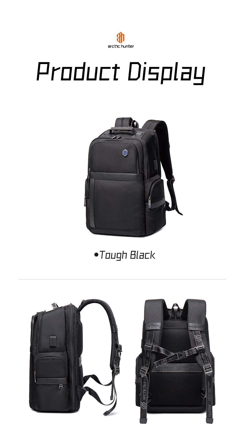 Arctic Hunter Premium Laptop Shoulder Backpack TSA Friendly Opening Water/Scratch Resistant Daypack with Built in USB/Earphone Port for Men and Women, B00449