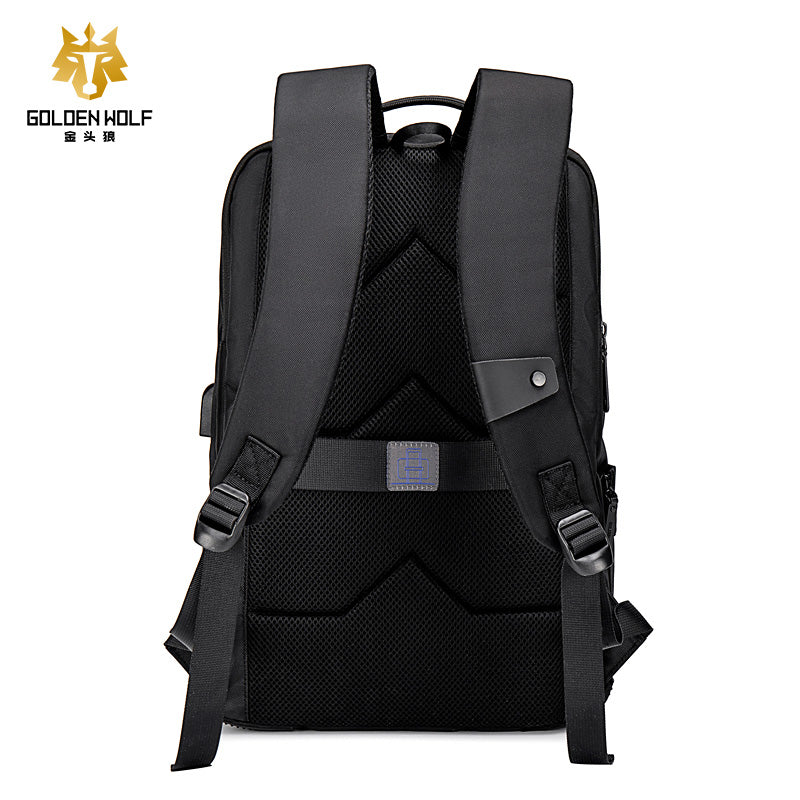 Artic Hunter Golden Wolf Laptop Backpack Water Resistant 20 L Shoulder bag with built in USB port and headphone Jack for Unisex, GB00399
