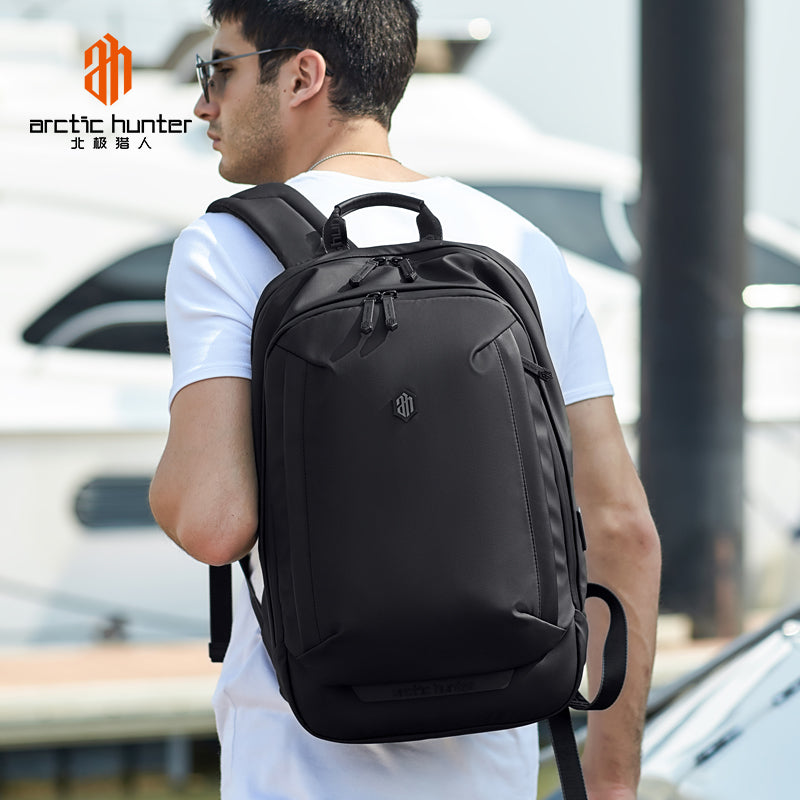 Arctic Hunter Anti Theft 15.6 Inch Water Resistant Shoulder Bag with Multi-Pockets with built in USB Port for Men & Women, B00443 Black