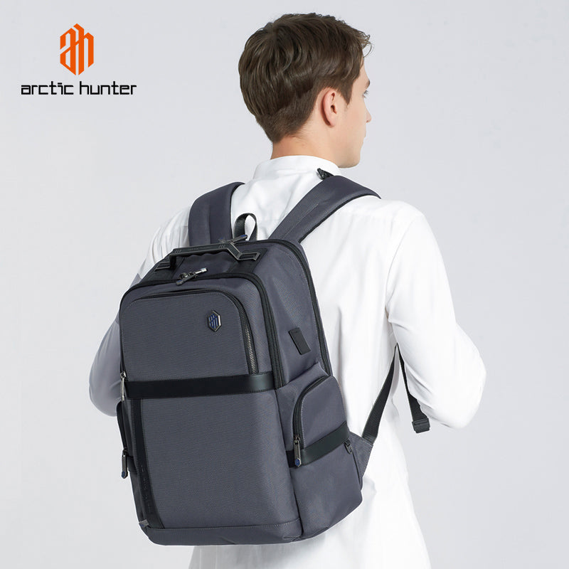 Arctic Hunter Premium Laptop Shoulder Backpack TSA Friendly Opening Water/Scratch Resistant Daypack with Built in USB/Earphone Port for Men and Women, B00449