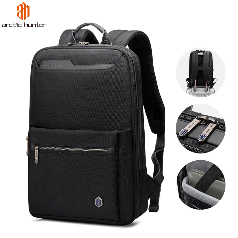 Arctic Hunter Business Laptop Backpack for Men and Women 15-inch Expandable Shoulder bag for School College Office and Travel, B00410 Black