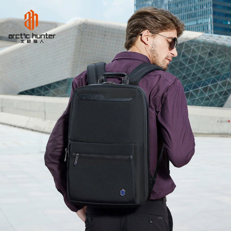 Arctic Hunter Business Laptop Backpack for Men and Women 15-inch Expandable Shoulder bag for School College Office and Travel, B00410 Black