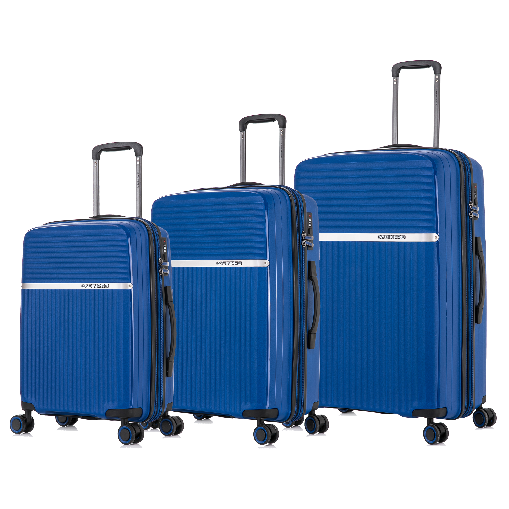 CabinPro Unisex Hard Case Suitcase Expandable PP Fashion Trolley Luggage Set with 4 Quite 360 Double Spinner Wheels CP002 3