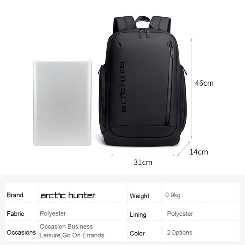 Arctic Hunter 17-inch Laptop Daypack Durable Polyester Backpack with Built In USB/Headphone Port Computer Bag for Men Women, B00554