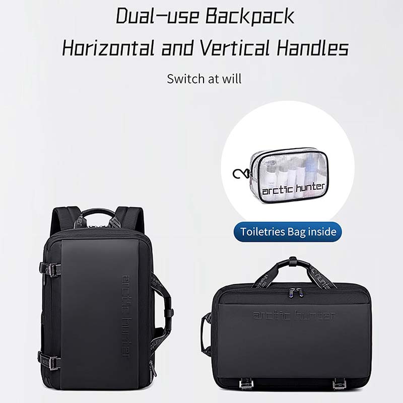 Arctic Hunter Travel Backpack Convertible Top loader 17-inch Expandable messenger bag Water Repellant TSA Friendly multi pocket laptop bag for Unisex, B00540