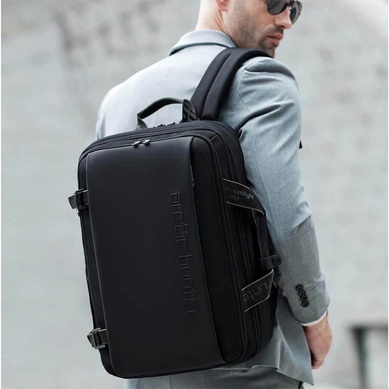 Arctic Hunter Travel Backpack Convertible Top loader 17-inch Expandable messenger bag Water Repellant TSA Friendly multi pocket laptop bag for Unisex, B00540