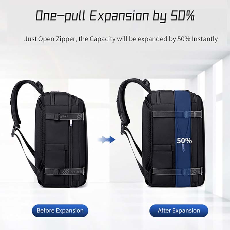 Arctic Hunter Travel Backpack Convertible Top loader 17-inch Expandable messenger bag Water Repellant TSA Friendly multi pocket laptop bag for Unisex, B00540