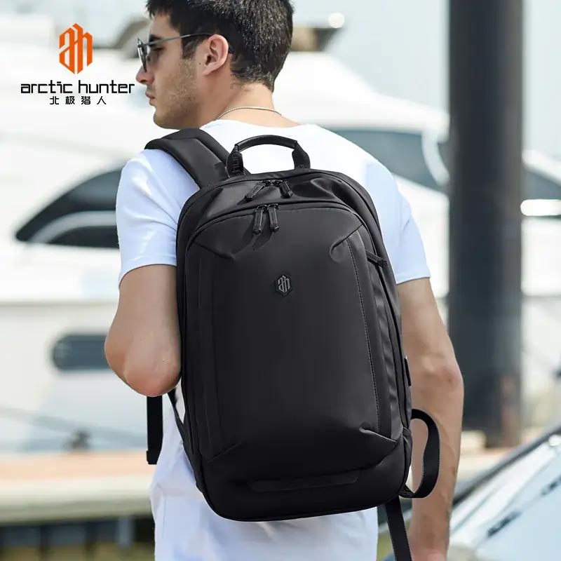 Arctic Hunter Stylish Anti-Theft Water-Repellant Laptop Backpack with Built-in USB and Earphone Ports, B00428 - Premium Travel and College Daypack
