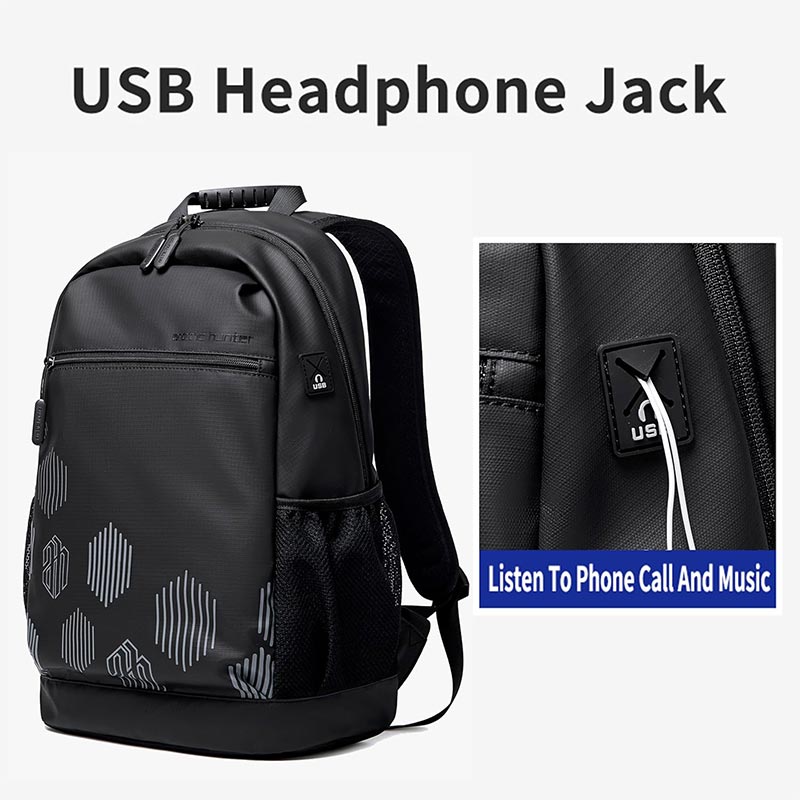Arctic Hunter Casual Backpack Water Resistant College School Bag with Built-in USB Port for Unisex, B00489