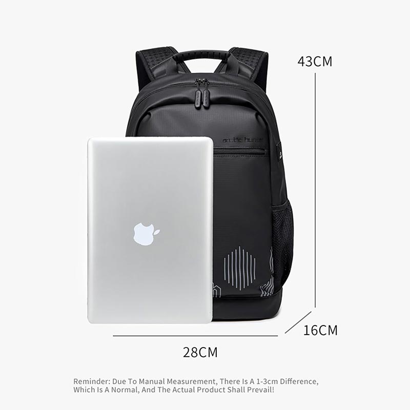 Arctic Hunter Casual Backpack Water Resistant College School Bag with Built-in USB Port for Unisex, B00489