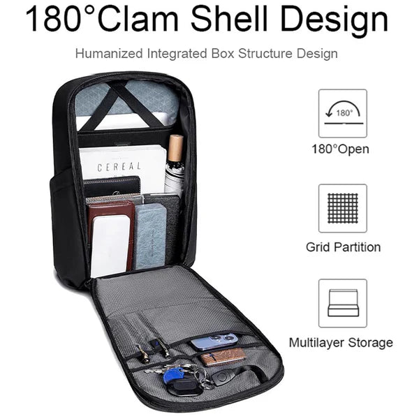 Arctic Hunter Computer Backpack Durable Water-Resistant TSA Friendly Opening Slim Travel Backpack for men and Women, B00559 Grey