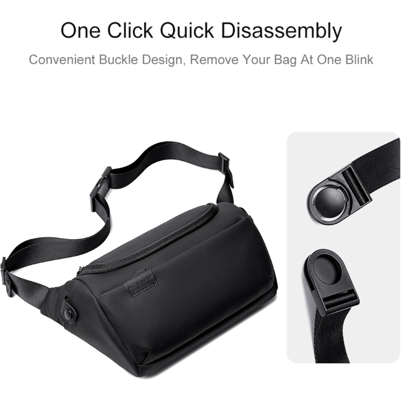 Arctic Hunter Crossbody Waist Belt Bag Anti-Theft Water Repellent Chest Bag for Men Women on Shopping Travel Office Hiking, Y00565 Black