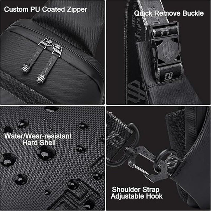 Arctic Hunter Semi Hard Shell Cross-Body Bag Water Resistant Anti-Theft Unisex Fashion Shoulder bag for Travel Business Casual Use, XB00126