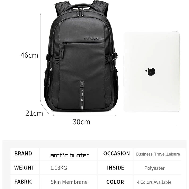 Arctic Hunter Travel Daypack Water Repellant Scratch Resistant 30L Backpack with Built In USB/Headphone Port for Men and Women B00388