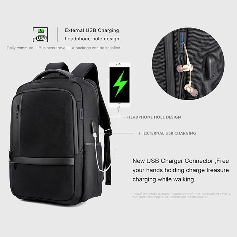 Arctic Hunter Casual Travel Backpack Water Resistant Unisex School College Bag with Built in USB Port and Laptop Compartment for Men and Women, B00120C