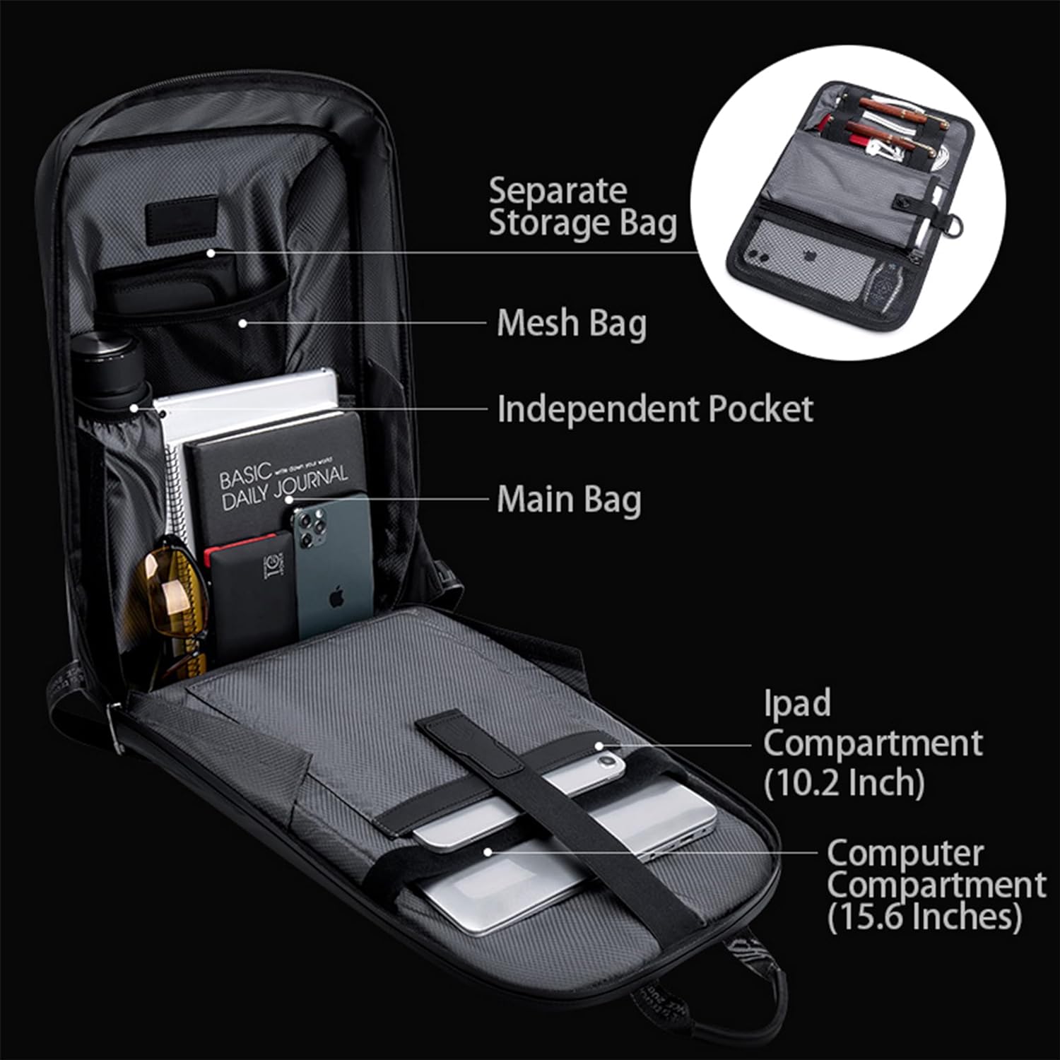 Arctic Hunter Semi Hard Gaming Backpack with Built in TSA lock Water Resistant Anti-Theft 15.6 inch Laptop Backpack for Men and Women, B00451