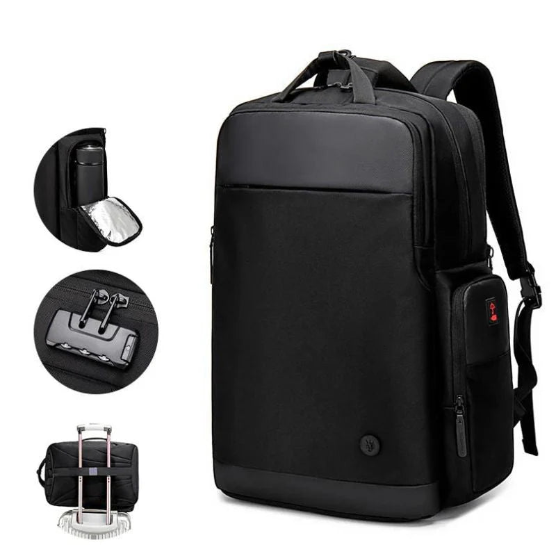 Artic Hunter Golden Wolf Travel Daypack Water Resistant Anti-Theft 17 inch Shoulder bag with built in USB port and 3-Digit Combination Lock for Unisex, GB00397