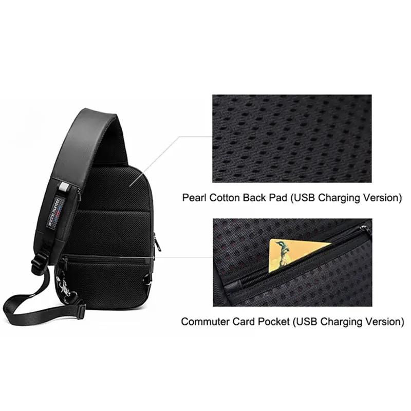 Arctic Hunter Hard Shell Cross-Body Sling Bag Water Resistant Anti-Theft Unisex Shoulder bag with Built in USB Port for Travel Business, XB00080