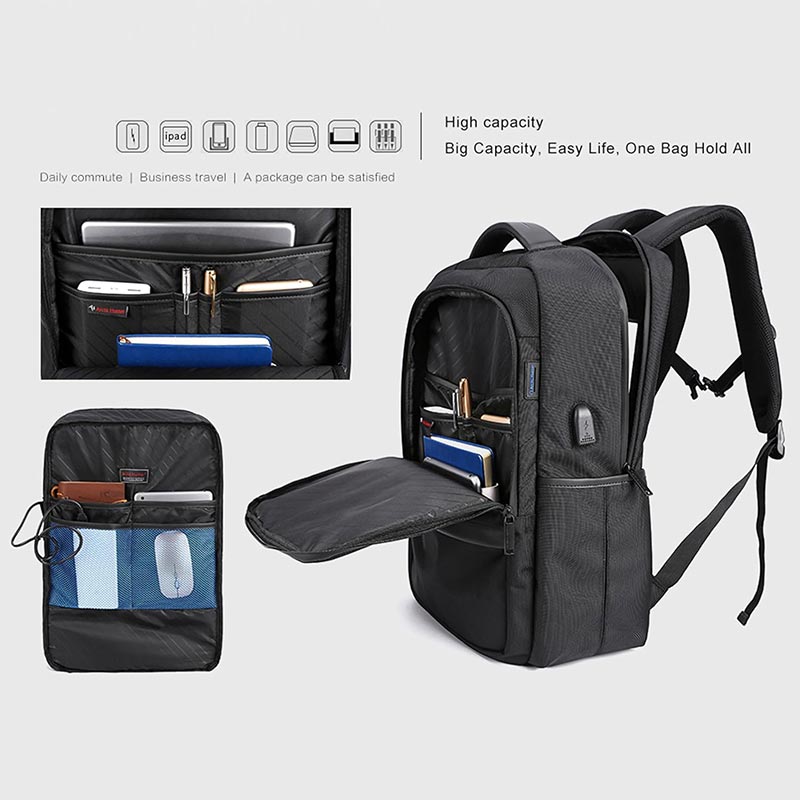 Arctic Hunter Casual Travel Backpack Water Resistant Unisex School College Bag with Built in USB Port and Laptop Compartment for Men and Women, B00120C