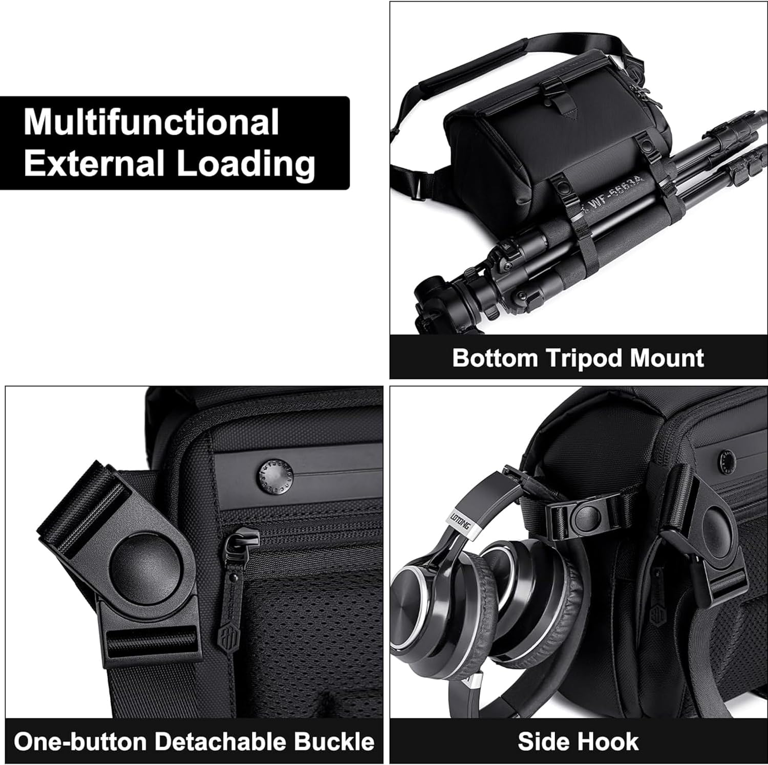 Arctic Hunter Unisex Camera Bag Water Resistant Compact Camera Shoulder Bag with Tripod Holder for DSLR/SLR/Mirrorless Cameras, K00576