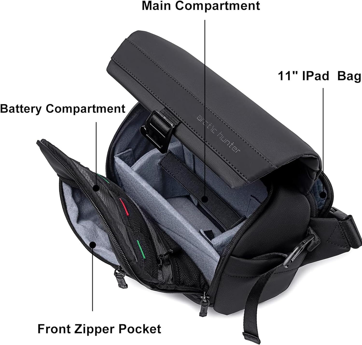 Arctic Hunter Unisex Camera Bag Water Resistant Compact Camera Shoulder Bag with Tripod Holder for DSLR/SLR/Mirrorless Cameras, K00576