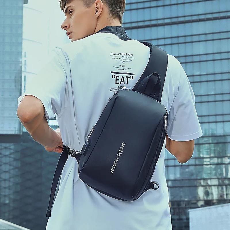Arctic Hunter Cross-Body Sling Bag Water Resistant Anti-Theft Unisex Shoulder bag with Built in USB Port for Travel Business Shopping, XB00081