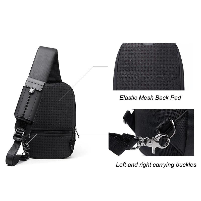 Arctic Hunter Hard Shell Cross-Body Sling Bag Water Resistant Anti-Theft Unisex Shoulder bag with Built in USB Port for Travel Business, XB00080