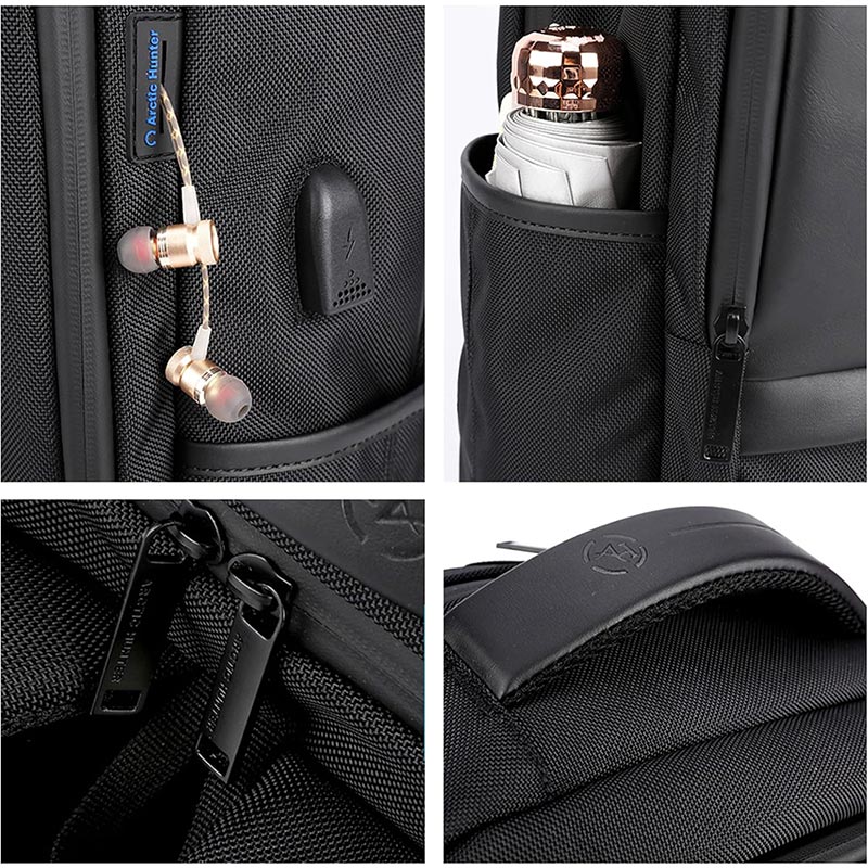 Arctic Hunter Casual Travel Backpack Water Resistant Unisex School College Bag with Built in USB Port and Laptop Compartment for Men and Women, B00120C