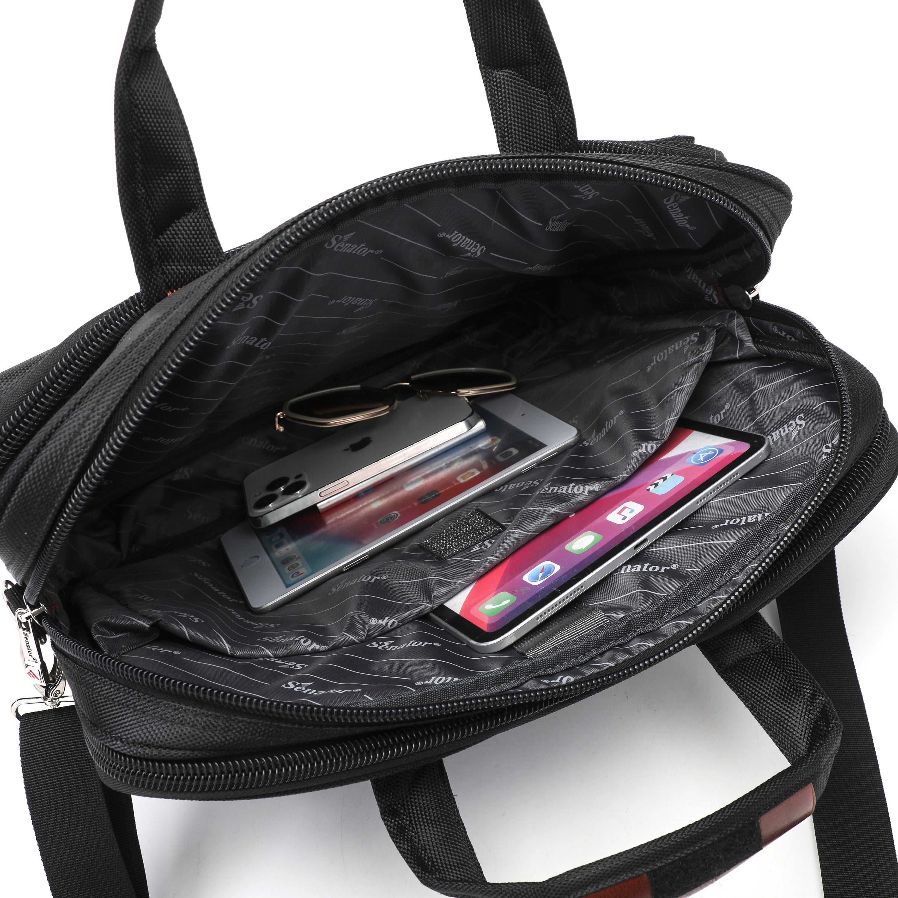 Senator 16 inch Expandable Nylon Shoulder Laptop Bag Light Weight Water Resistant with RFID pockets and Adjustable Shoulder Straps Business College School Students – KH8071
