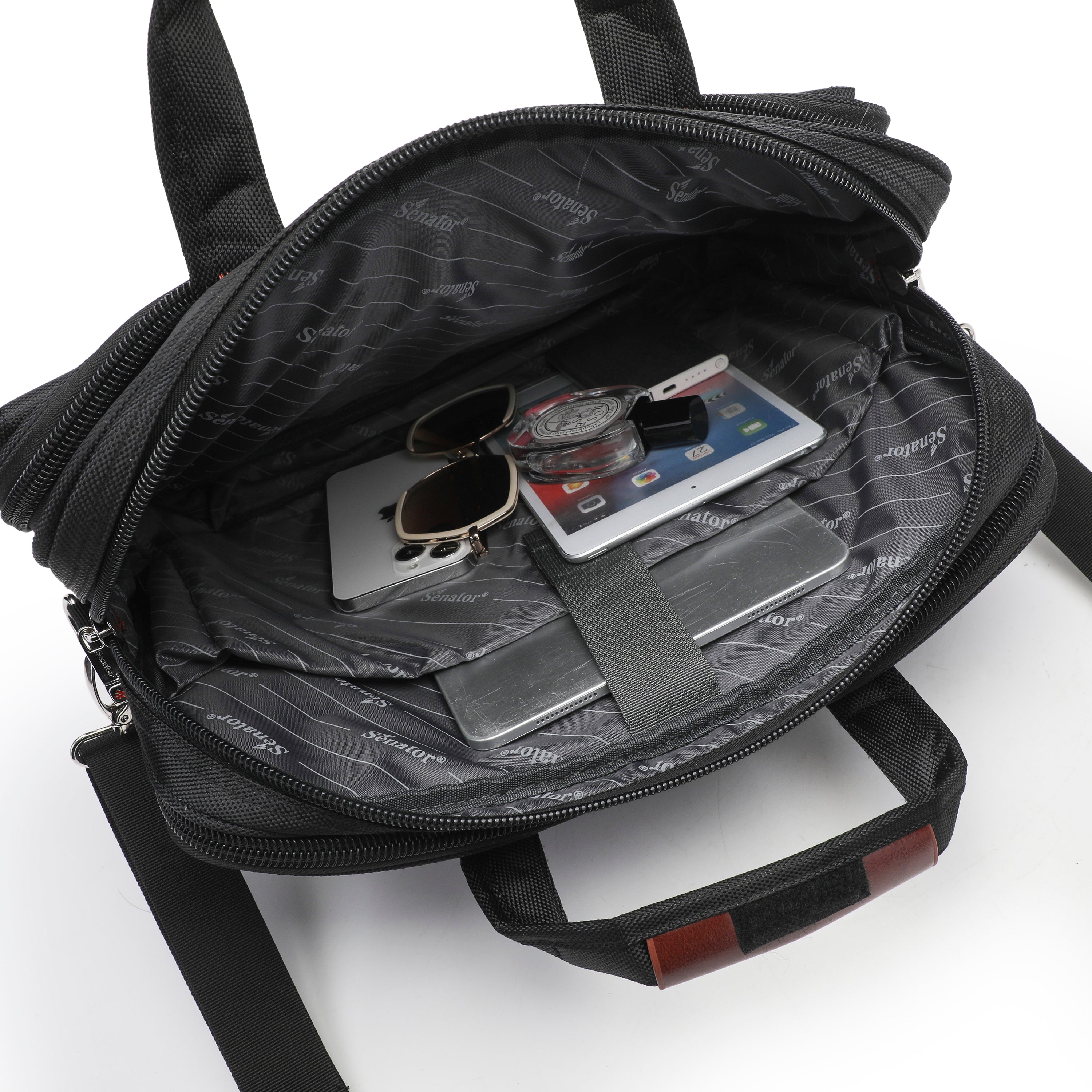 Senator 16 inch Expandable Nylon Shoulder Laptop Bag Light Weight Water Resistant with RFID pockets and Adjustable Shoulder Straps Business College School Students – KH8071