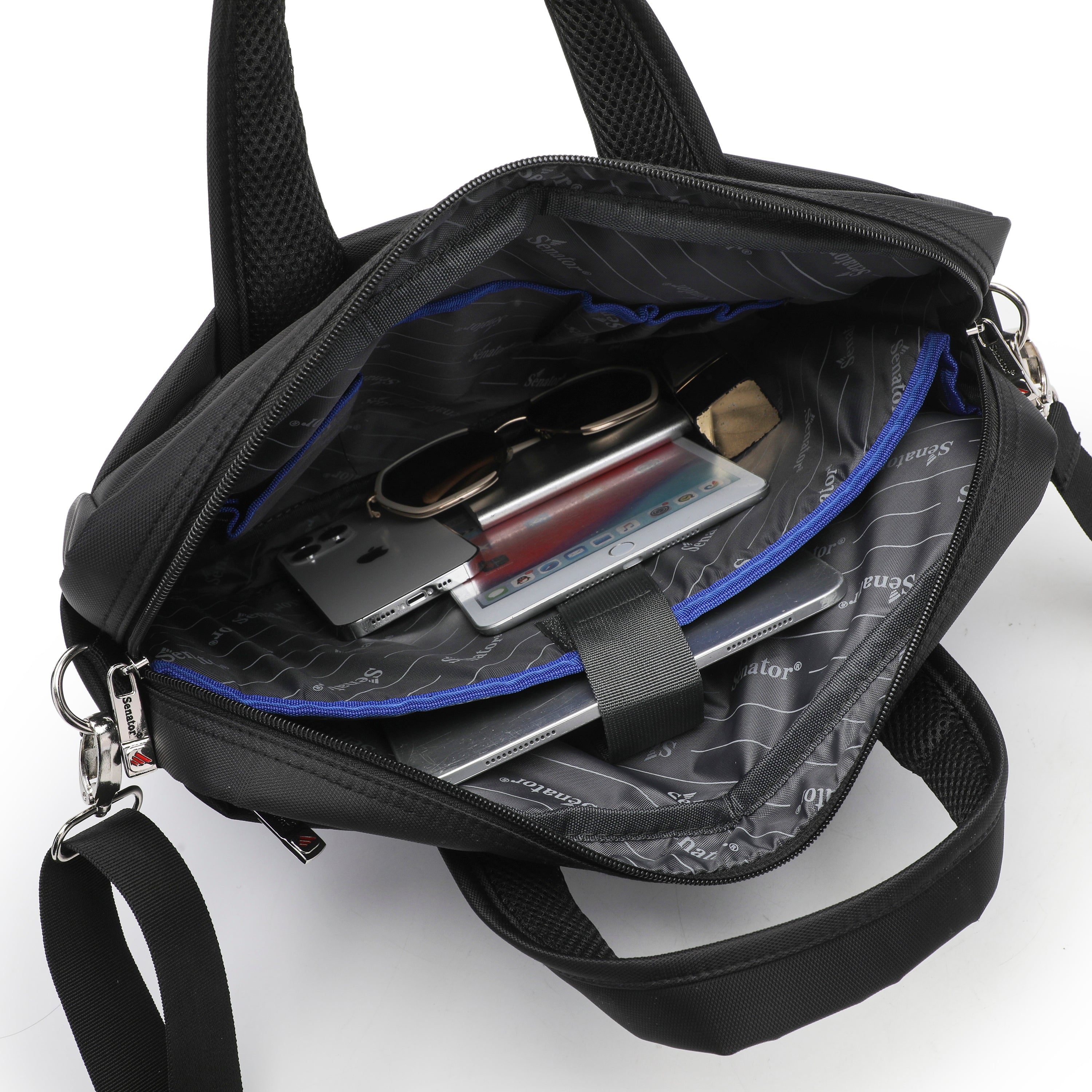 Senator 15 inch Nylon Shoulder Laptop Bag Light Weight Water Resistant with RFID pockets and Adjustable Shoulder Straps Business College School KH8115