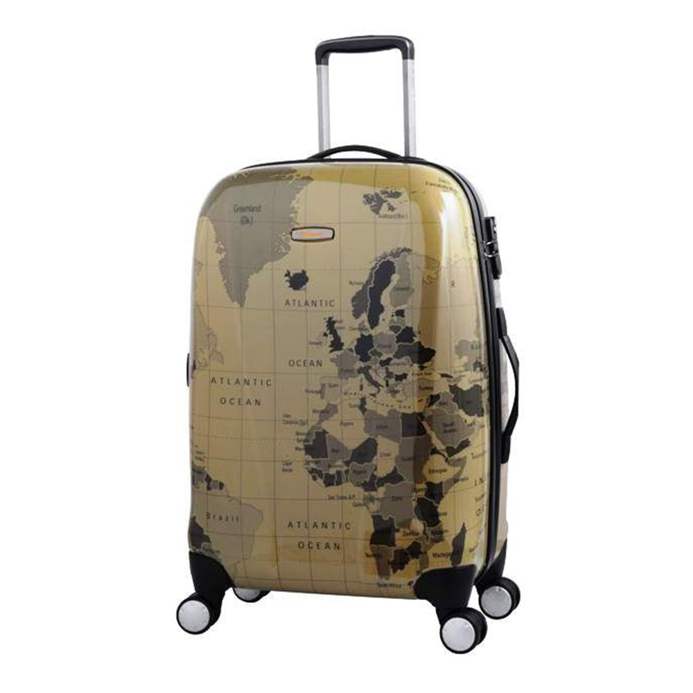 Eminent 25 inch medium size Map print PC Spinner Trolley (KD71M-Map-25) - buyluggageonline