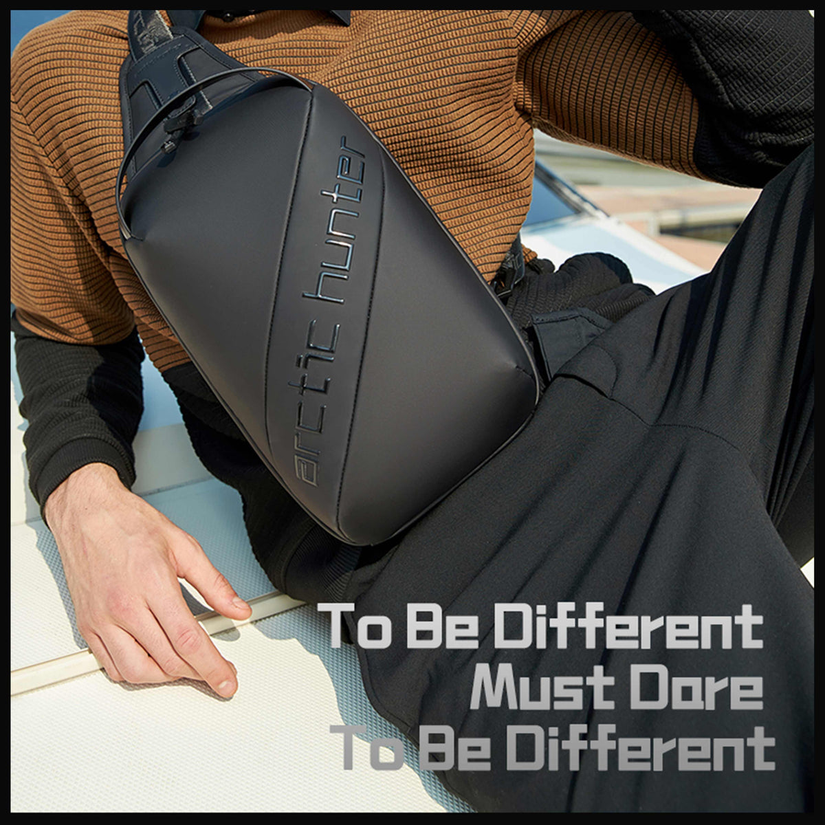Arctic Hunter Fashion Crossbody Bag Water Resistant 180° Degree Opening Anti-Theft Polyester Chest Bag for Business Travel, XB00121