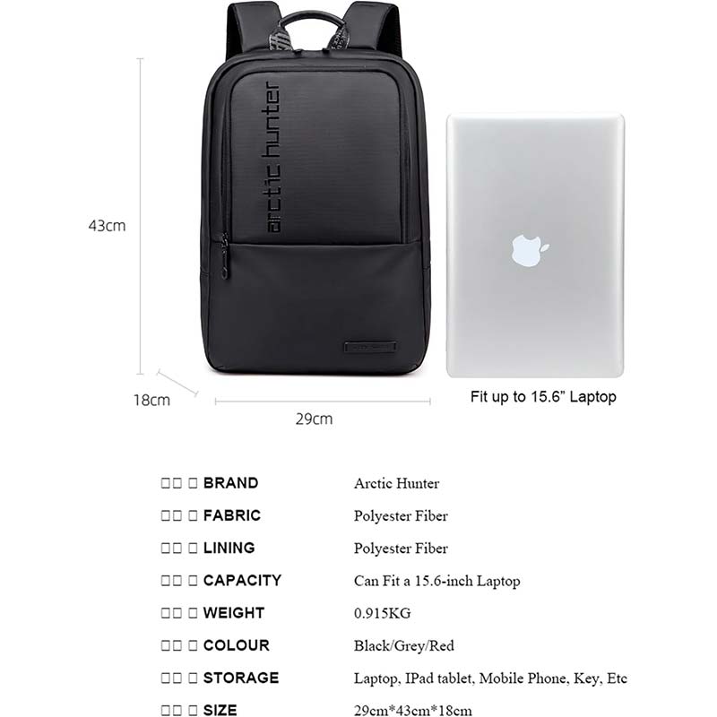 Arctic Hunter Water Repellent Laptop Backpack 15.6 Inch Polyester Travel Shoulder bag for Men and Women, B00529