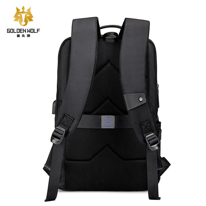 Arctic Hunter Golden Wolf Water-Resistant Laptop Backpack with USB Port & Headphone Jack - 20L Unisex Shoulder Bag Model: GB00399 BLACK