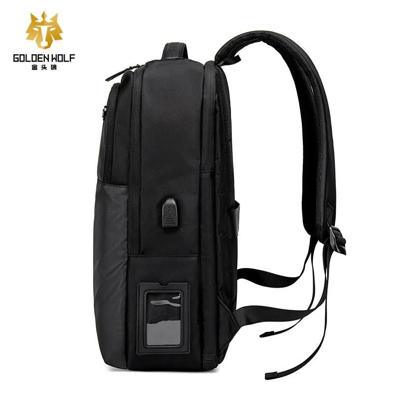 Arctic Hunter Golden Wolf Water-Resistant Laptop Backpack with USB Port & Headphone Jack - 20L Unisex Shoulder Bag Model: GB00399 BLACK