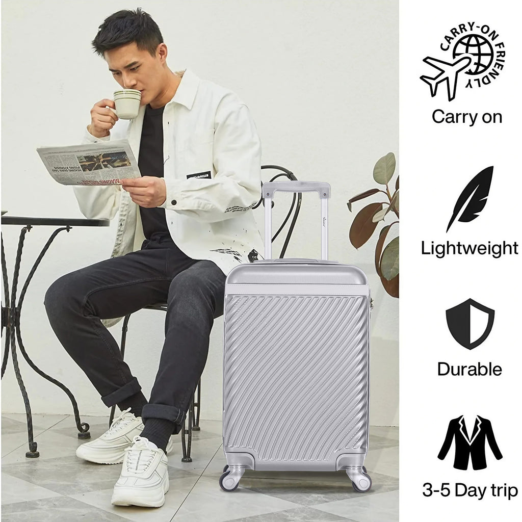 Senator Lightweight ABS Hard shell Travel Luggage with 4 Quite Spinner wheels KH1065