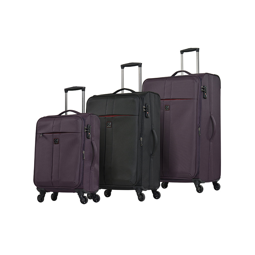 Eminent Luggage set of 3 Perpendicular Twin 4 wheels trolley (V6101-3) - buyluggageonline