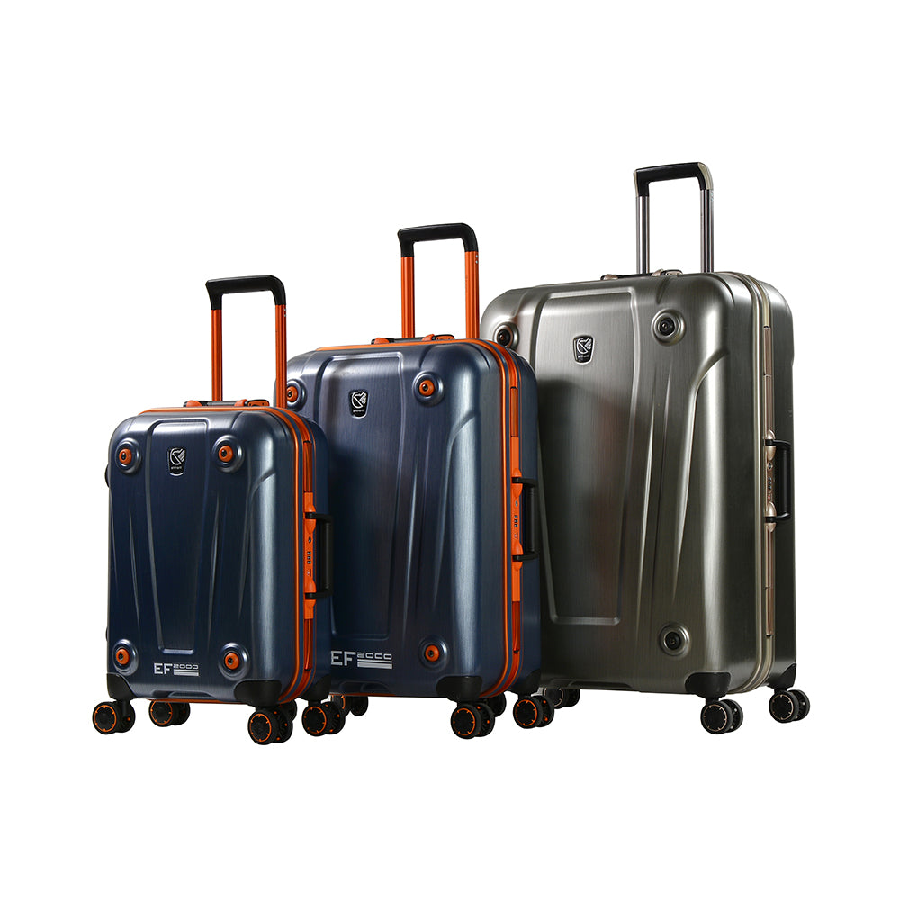 Stylish Luggage set of 3 by Eminent PC Matt twin wheel with 4 wheels (E9H3-3) - buyluggageonline