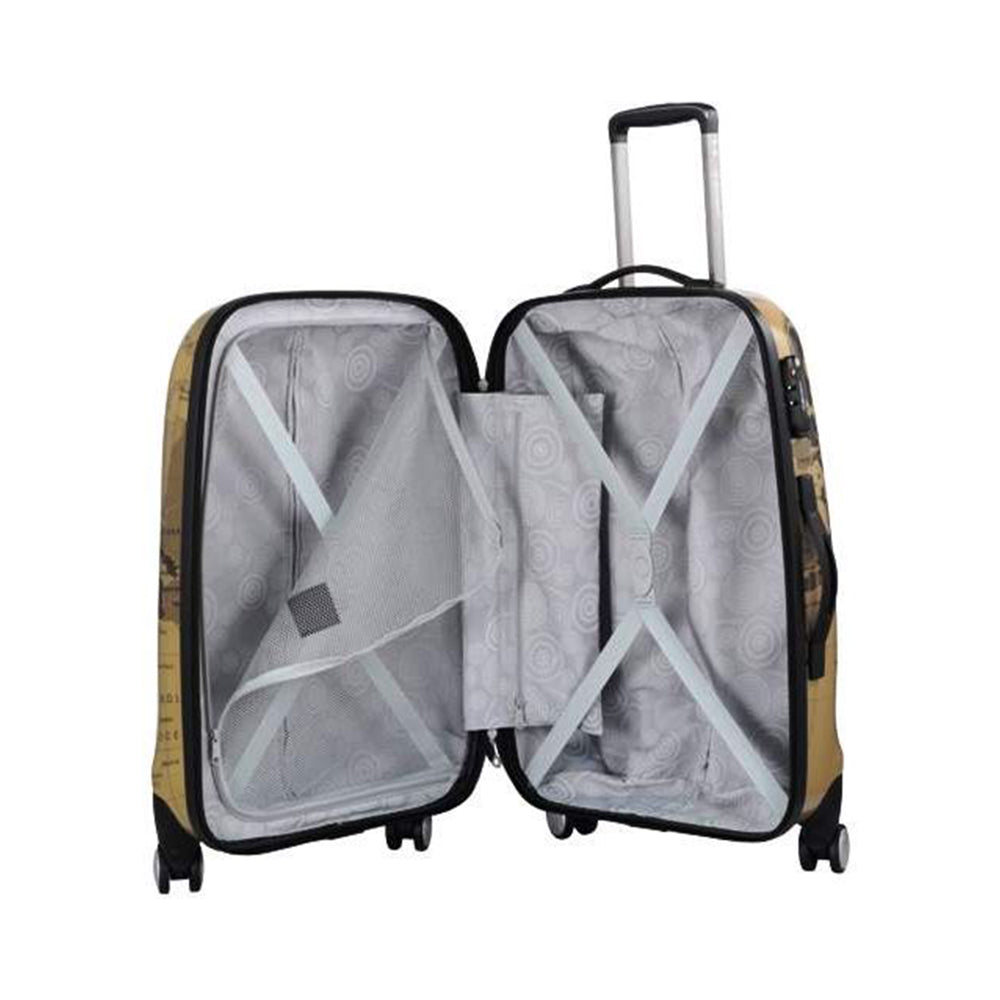 Eminent 25 inch medium size Map print PC Spinner Trolley (KD71M-Map-25) - buyluggageonline
