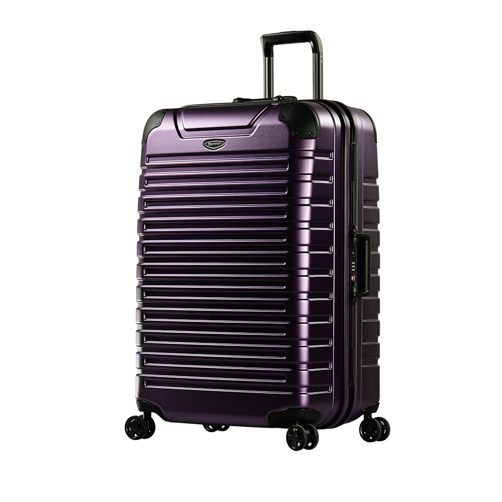 Eminent 28" Matt PC Twin four wheels checked luggage trolley (E9Q3M-28) - buyluggageonline